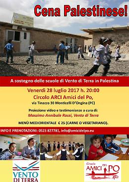 Cena Palestinese a sostegno delle scuole di "Vento di Terra"