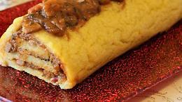 LA RICETTA
Rotolo di polenta con funghi e gamberi