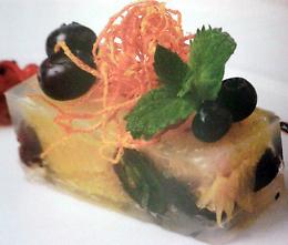 LA RICETTA
Aspic di arance, uva e mirtilli