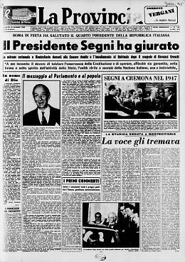 Il Presidente Segni ha giurato