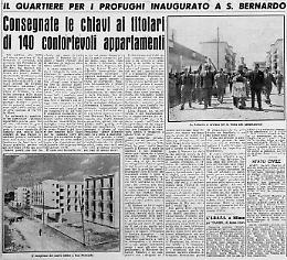 Il quartiere profughi inaugurato a San Bernardo