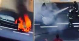 Orzinuovi, corto circuito. Prima il boato, poi auto va a fuoco