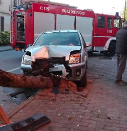 Tamponamento e auto contro un albero, due feriti