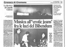 Musica all'erotic jeans' fra le luci del Bibendum