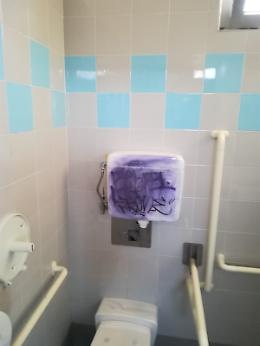 I vandalismi ai bagni della stazione ferroviaria