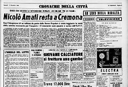 Nicolò Amati resta a Cremona
Trova 17.000 lire e le porta in Comune