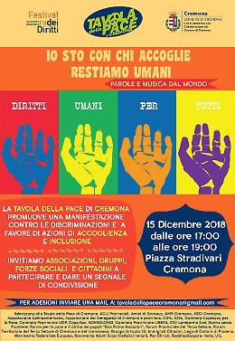 'Io sto con chi accoglie: restiamo umani', in piazza con Tavola della Pace
