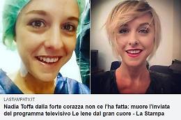 Un fake dà per morta Nadia Toffa, lei smentisce