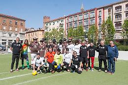 Calcio non vedenti, Crema e St. Pauli regalano spettacolo in piazza Marconi