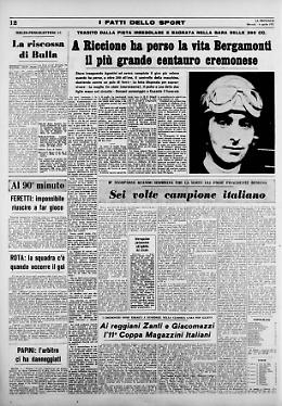 A Riccione ha perso la vita Bergamonti, il più grande centauro cremonese 