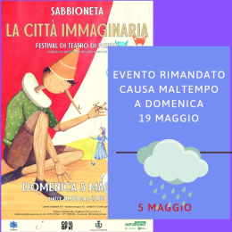 Rinviato al 19 maggio il festival del teatro di figura previsto domenica 5