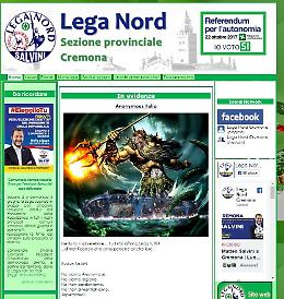 Nel giorno di Salvini Anonymous hackera il sito della Lega Cremona