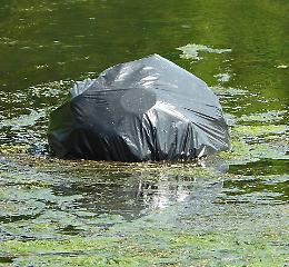 Sacchi di rifiuti gettati nel canale Navarolo
