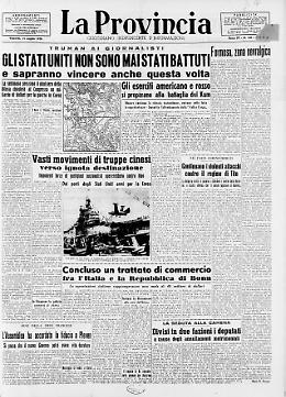 Truman ai giornalisti: Gli Stati Uniti non sono mai stati battuti
Gli eserciti americano e rosso si preparano alla battaglia del Kum