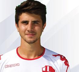 Cremonese, il difensore Luca Ravanelli in grigiorosso