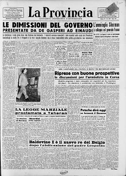 Le dimissioni del governo presentate da De Gasperi ad Einaudi
