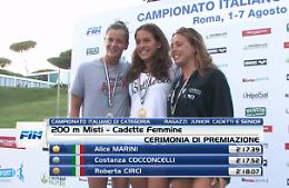 Alice Marini è campionessa italiana nei 200 misti Cadetti