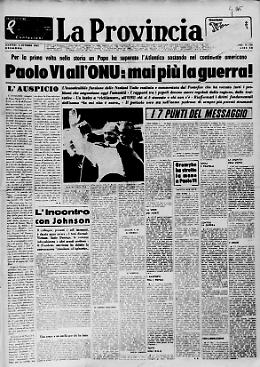 Paolo VI all’ONU: mai più la guerra!