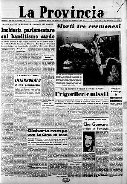 Che Guevara ucciso in battaglia
Incidenti stradali: morti tre cremonesi