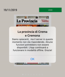 Guasto tecnico, momentaneamente non disponibile l'edizione online