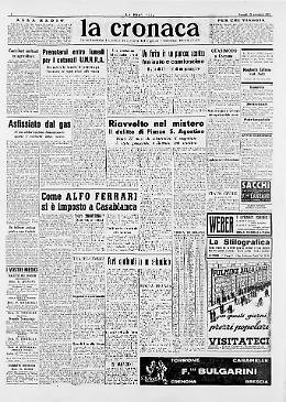Riavvolto nel mistero il delitto di Piazza S. Agostino