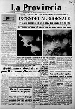 Incendio al giornale