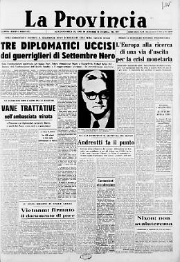 Tre diplomatici uccisi dai guerriglieri di Settembre Nero