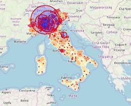 Coronavirus, indice del contagio in Italia