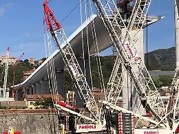 Ponte Genova: concluso penultimo varo,entro 26 completamento