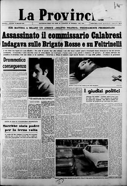 Assassinato il commissario Calabresi