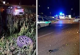 Ubriaco, perde il controllo dell'auto ed esce di strada: ferito 29 enne