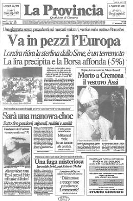 Il Mercoledì Nero: si sfalda il Sistema Monetario Europeo
