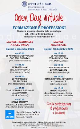 Musicologia: due giornate di Open Day virtuale