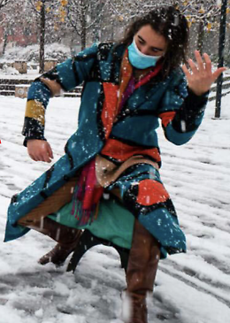 Il violinista nella neve è un quadro di Chagall