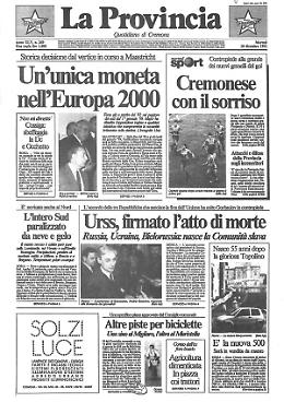 Un'unica moneta nell'Europa 2000
Urss, firmato l’atto di morte