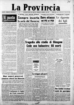 Tragedia allo stadio di Glasgow
Cede una balaustra: 66 morti