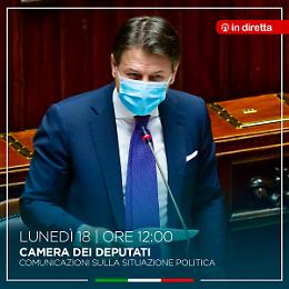 Crisi di Governo, il premier Conte in diretta dalla Camera