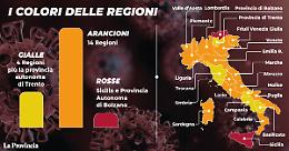 Covid, ecco i nuovi colori delle regioni italiane