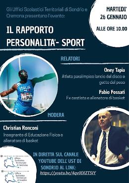 "Il Rapporto personalità-Sport": incontro online con i grandi campioni