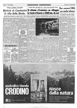 Si chiama «Cremona» un villaggio in Costa d'Avorio a 5000 km. da noi