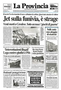Jet sulla funivia, è strage sul Cermis
