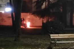 Roghi al parco e pneumatici bucati