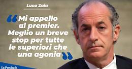 Scuole, Zaia a Draghi: chiusura immediata e breve