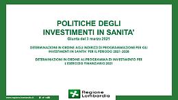 LE SLIDE Welfare, Fontana e Moratti: «Quattro miliardi di investimento»