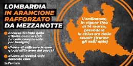 Lombardia, da mezzanotte tutta zona arancione rafforzato
