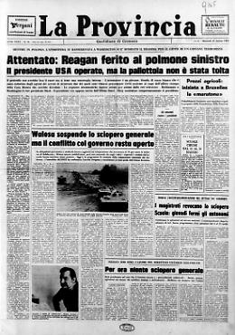 Attentato: Reagan ferito al polmone sinistro