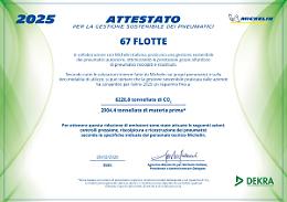 Michelin premia 67 flotte con Attestato per la Gestione Sostenibile dei Pneumatici
