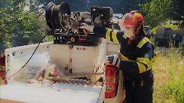 Incendi in Calabria, i volontari cremonesi lottano contro il fuoco