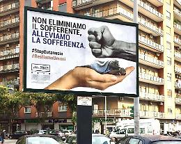 Eutanasia, affissioni shock: «Alleviare la sofferenza, non eliminare il sofferente come un moscerino!»