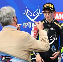 Valentino Rossi arrivo!  L'11enne Cristian Borrelli nella scia del Dottore